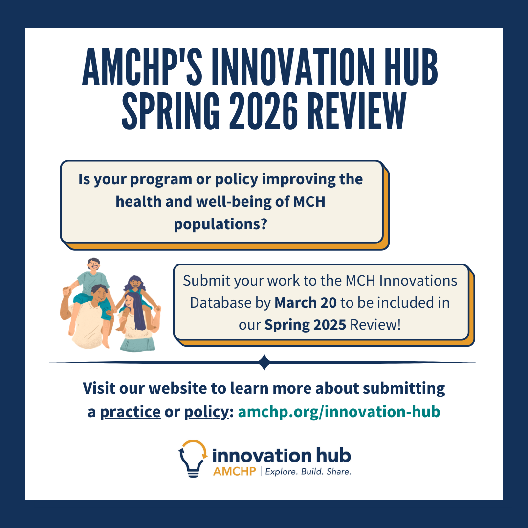 AMCHP innovation hub spring 2026 review flyer