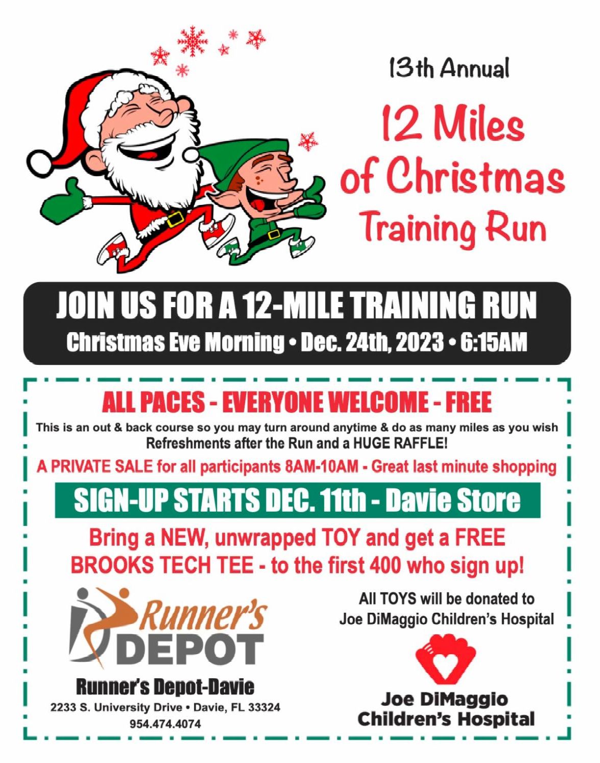 12 Miles of Christmas Training Run December 24, 2023 THIS SUNDAY