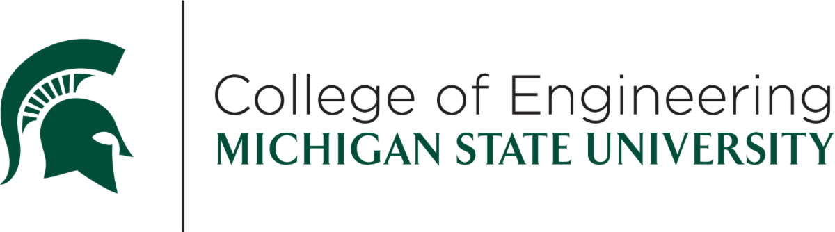 The Michigan State University (MSU) College of Engineering logo featuring the iconic Spartan helmet in green and white symbolizing the institutions commitment to excellence in engineering education and research.