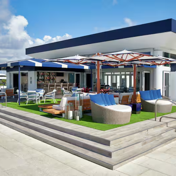 Rooftop bar at Bahia Mar Hotel