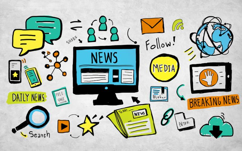 News Breaking News Daily News Follow Media Searching Concept