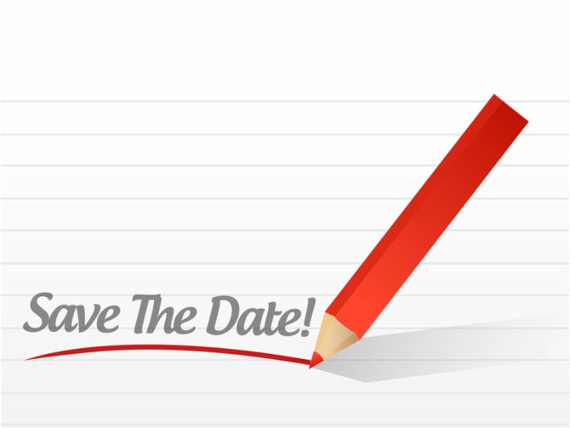 save the date pencil writing over a white paper