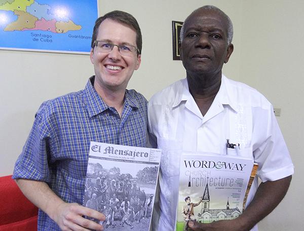 Word_Way Editor Brian Kaylor _left_ with Marciano Marcel Bozil_ director of El Mensajero _The Messenger_ Baptist magazine in Cuba.