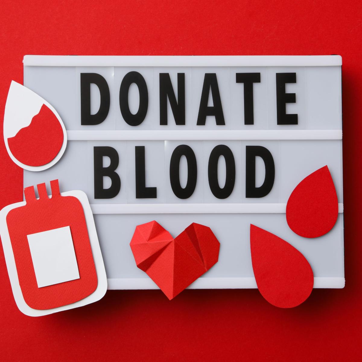 donate blood sign