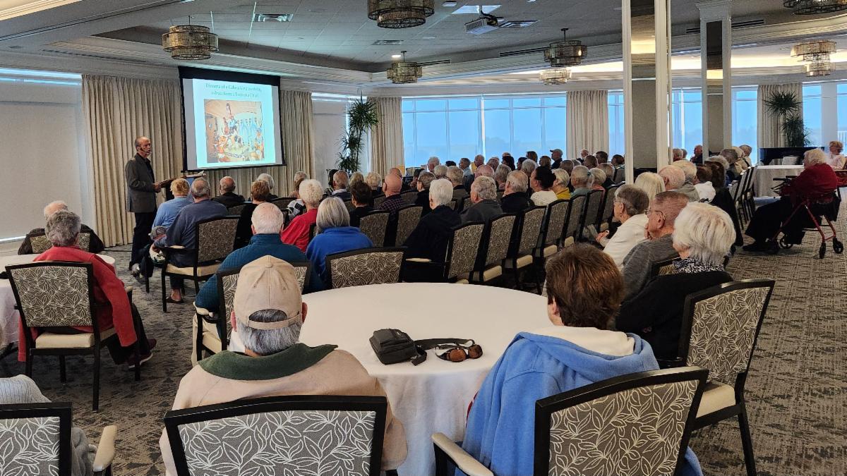 Robert N. Macomber is a popular guest speaker for the Academy of Lifelong Learning at Shell Point Retirement Community in Ft. Myers, FL.