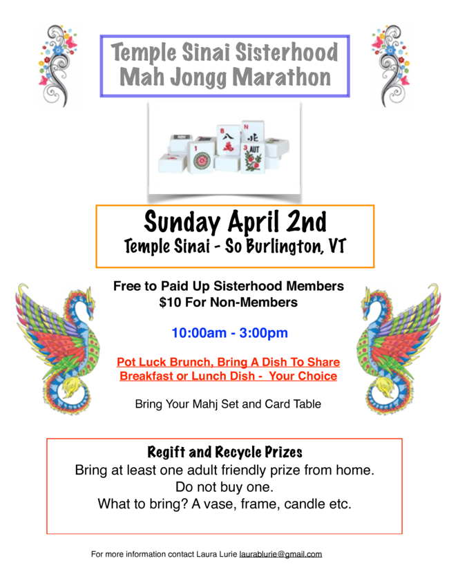 Mah Jongg at Temple Sinai
