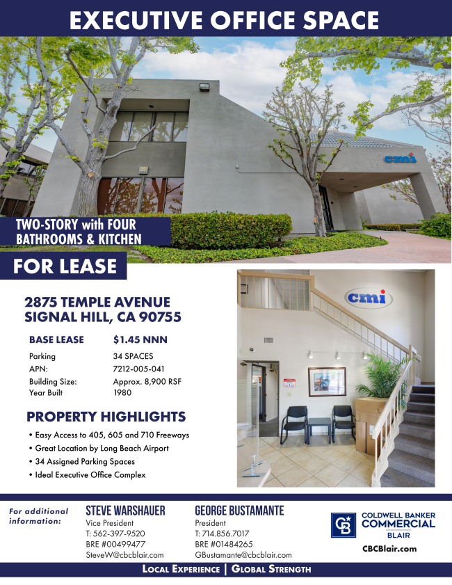 Executive Office Building Available for Lease Long Beach Airport 👀