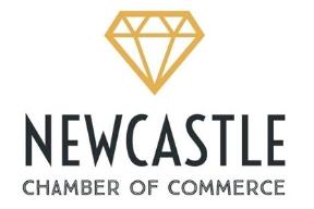 The Newcastle Chamber of Commerce logo, which features a yellow illustration of a diamond.