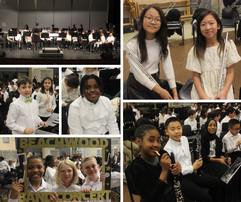 Students performing at the band concert