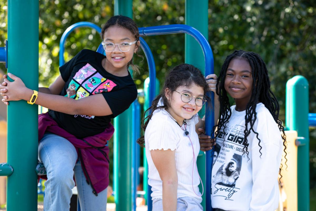 Hilltop students on playground