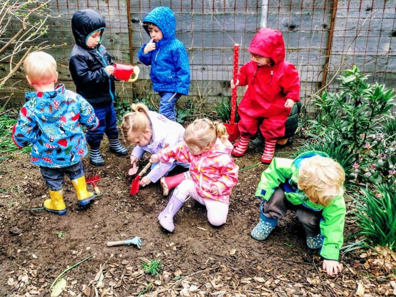 colorful, children, group, raincoats