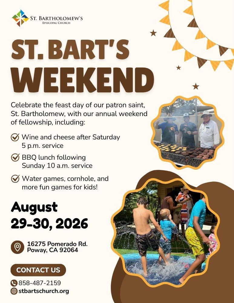 St. Bart's WeekendâAugust 29-30