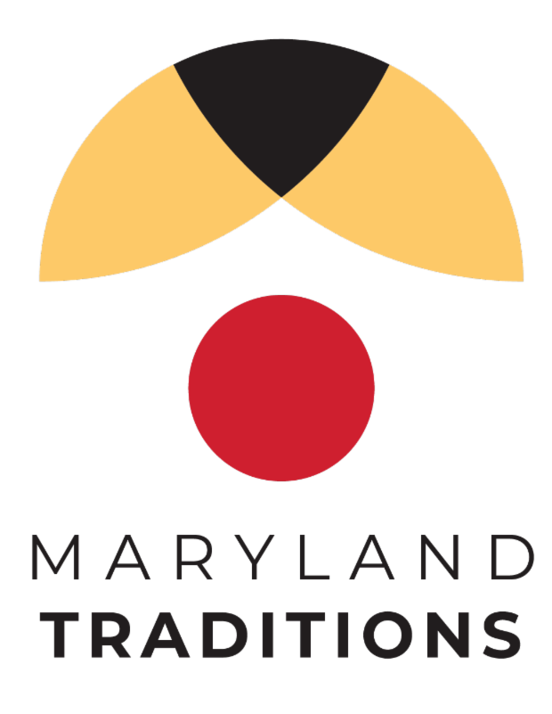 maryland traditions color logo black and yellow two leaf semi circle with small red circle underneath