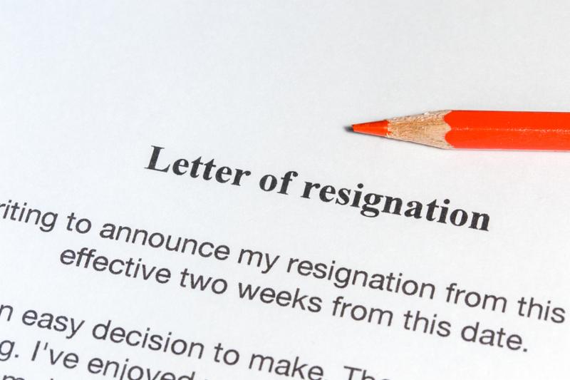 Letter of resignation and a red pencil