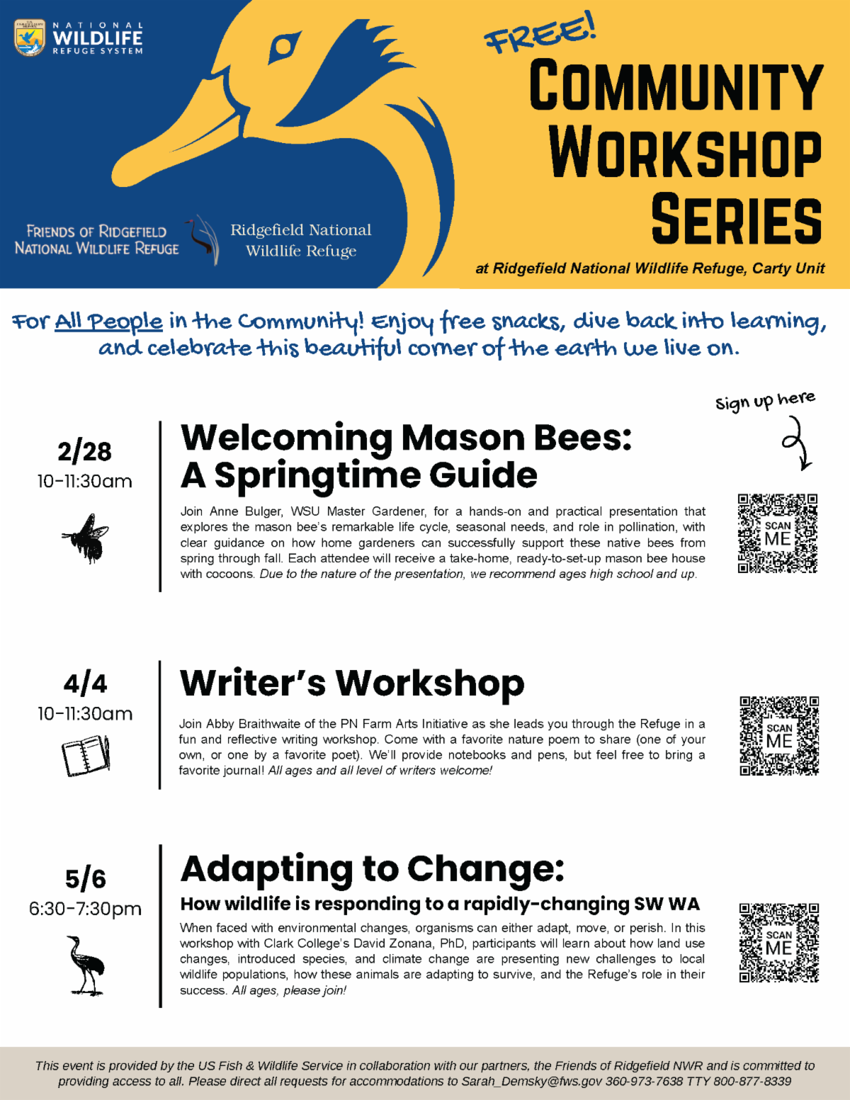 Community Workshop Series 2026 details flyer