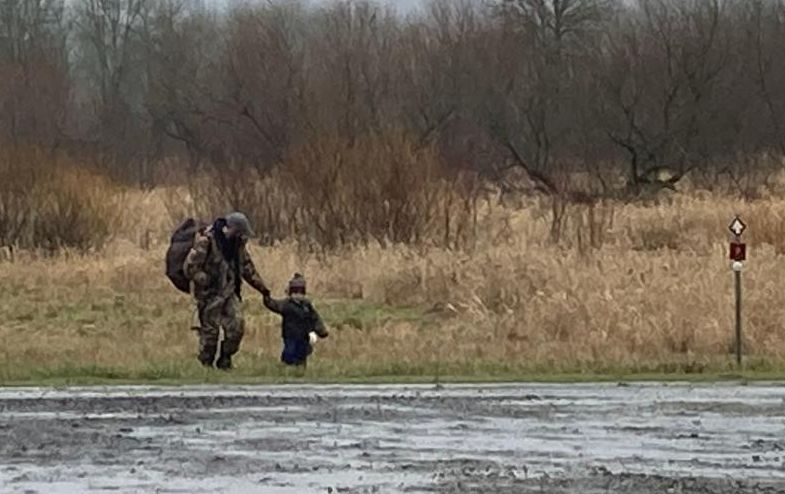 Active Military Man and his 3 year old son at the RNWR Veteran's Hunt Feb 3rd 2021