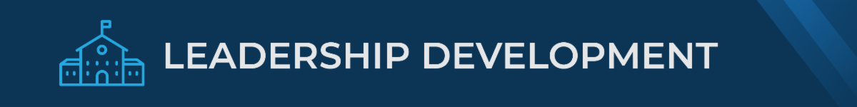 blue background Leadership Development section