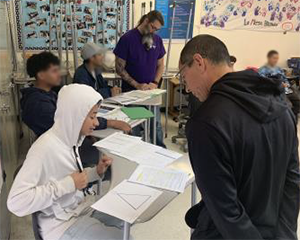 la mesa community school students and visitors viewing projects