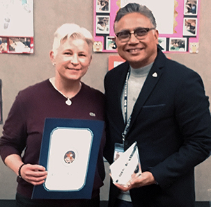 Elmer Vigilia was one of two SDCOE employees honored with a CAC award.
Cara Schukoske pictured with Elmer Vigilia
