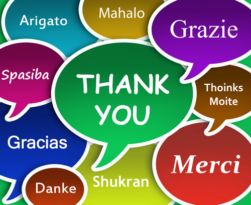Illustration of Thank you in many languages