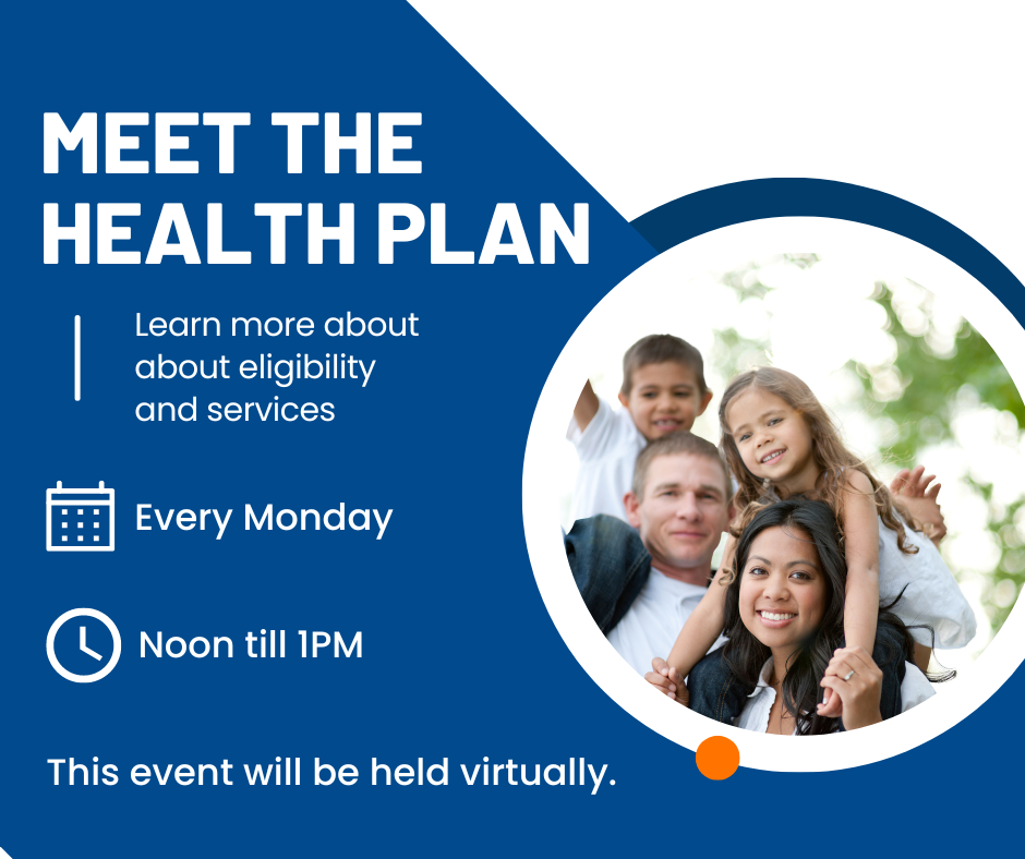 meet the health plan logo with family
