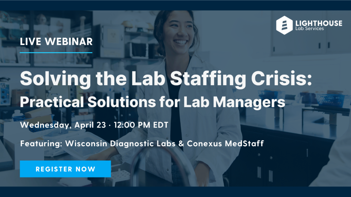 Solving the lab staffing crisis webinar banner