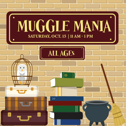 Harry Potter scene with sign saying muggle mania