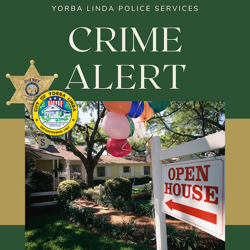 Crime Alert open house sign
