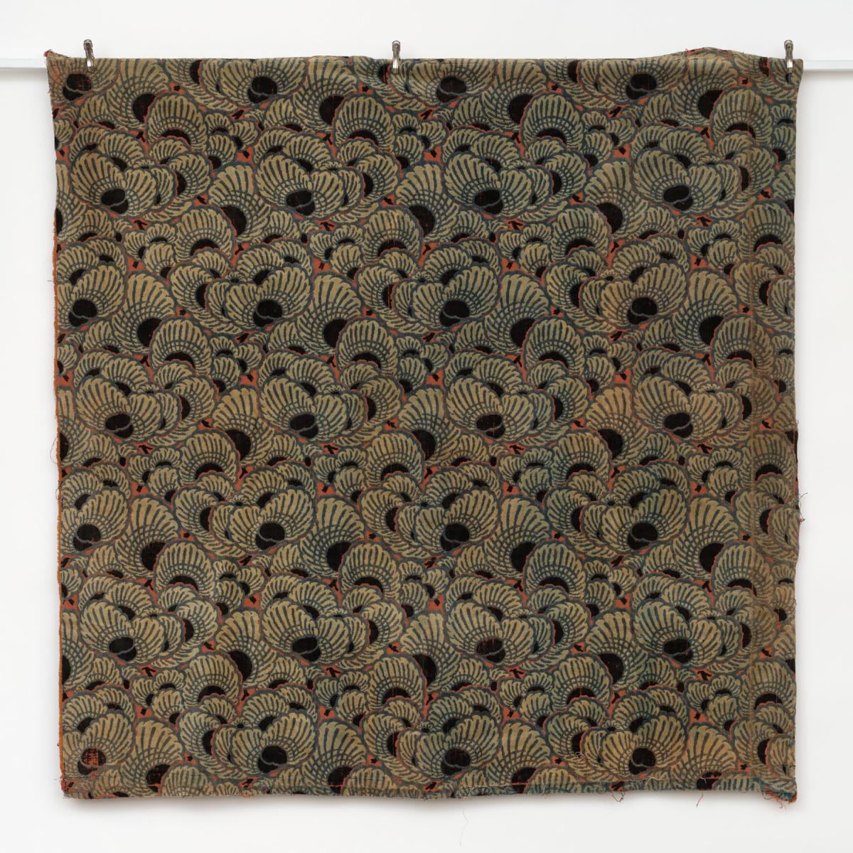 European, c. 1920s, 48 x 48 inches (121.9 x 121.9 cm), jacquard woven in silk velvet. Courtesy Textile Artifacts. 