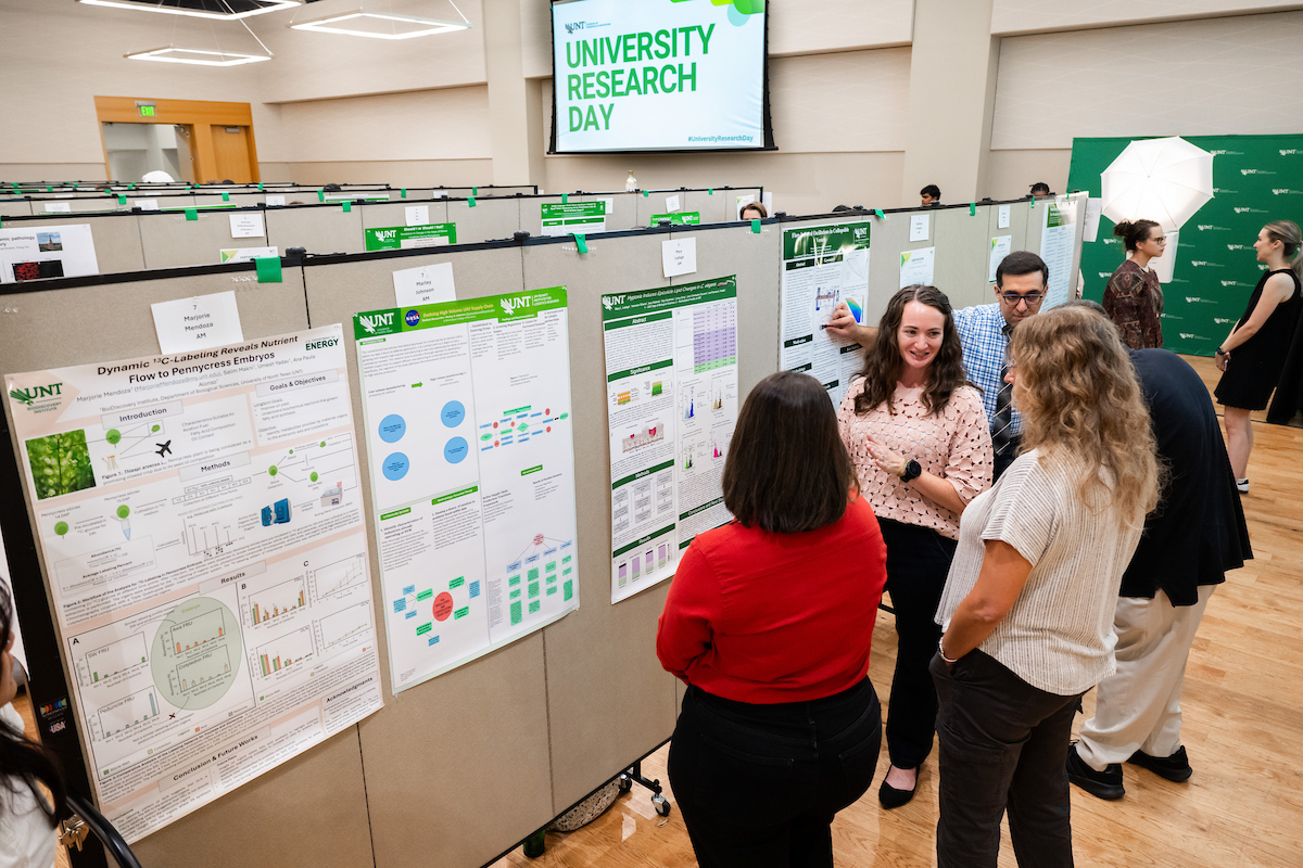 Researcher presents poster at 2025 University Research Day