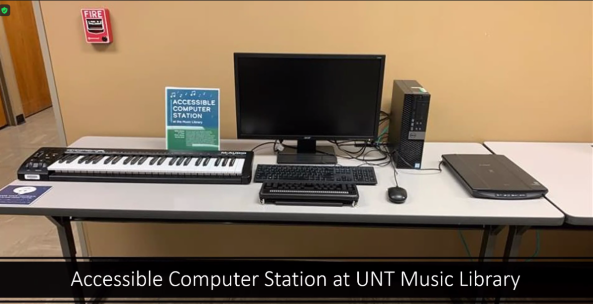 Accessible computer station in UNT Libraries