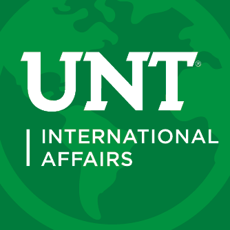 UNT International logo over the image of a globe