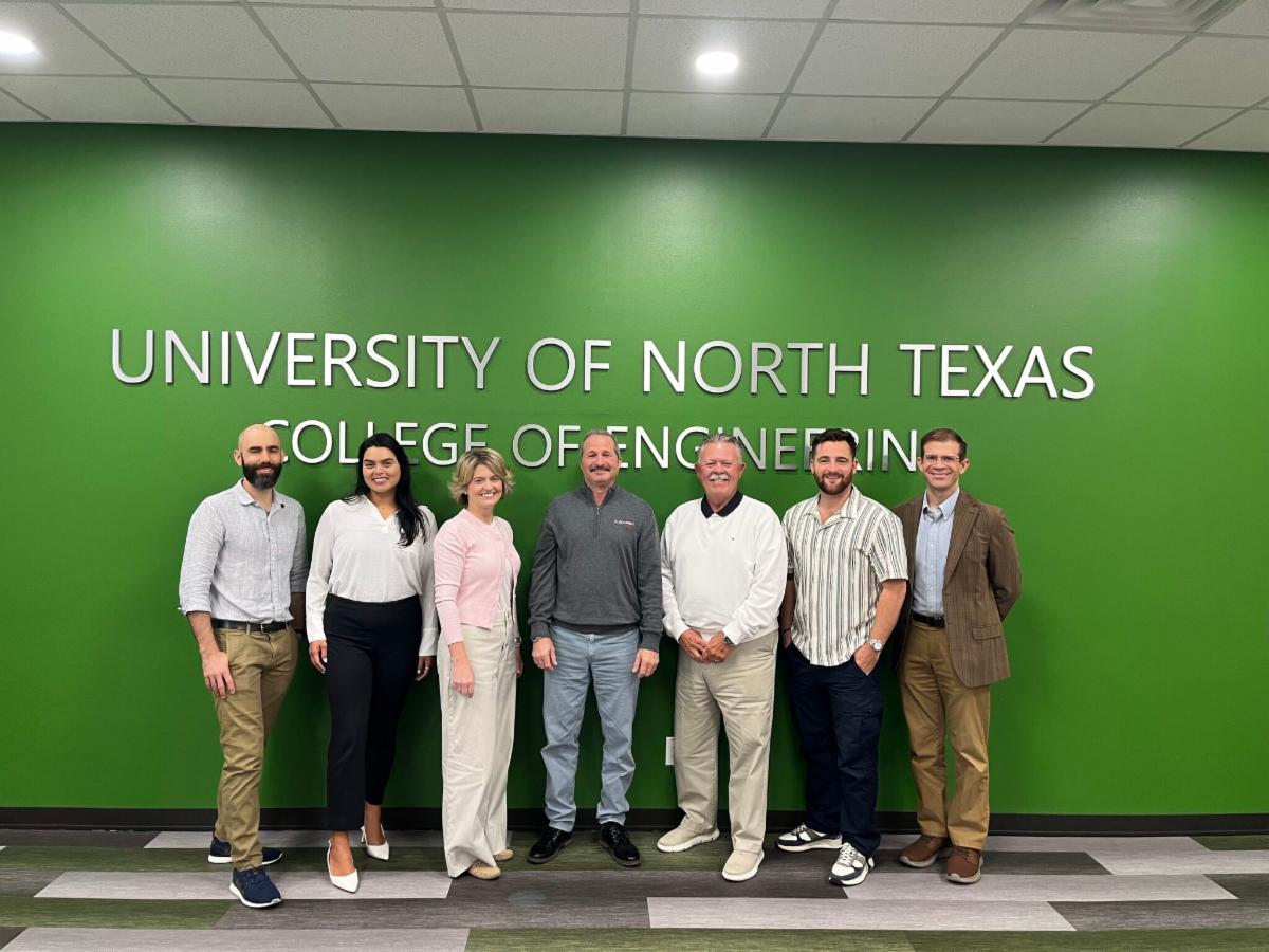 Leaders from North Texas Association of Energy Engineers pose with UNT Engineering faculty