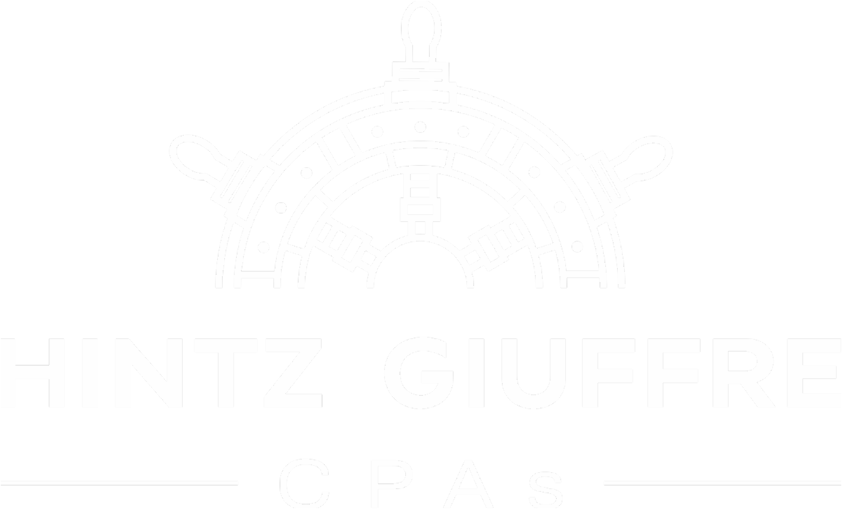 Hintz Guiffre CPAs logo featuring a ships navigation wheel 