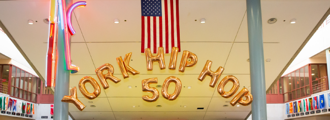 Hip Hop balloons in atrium
