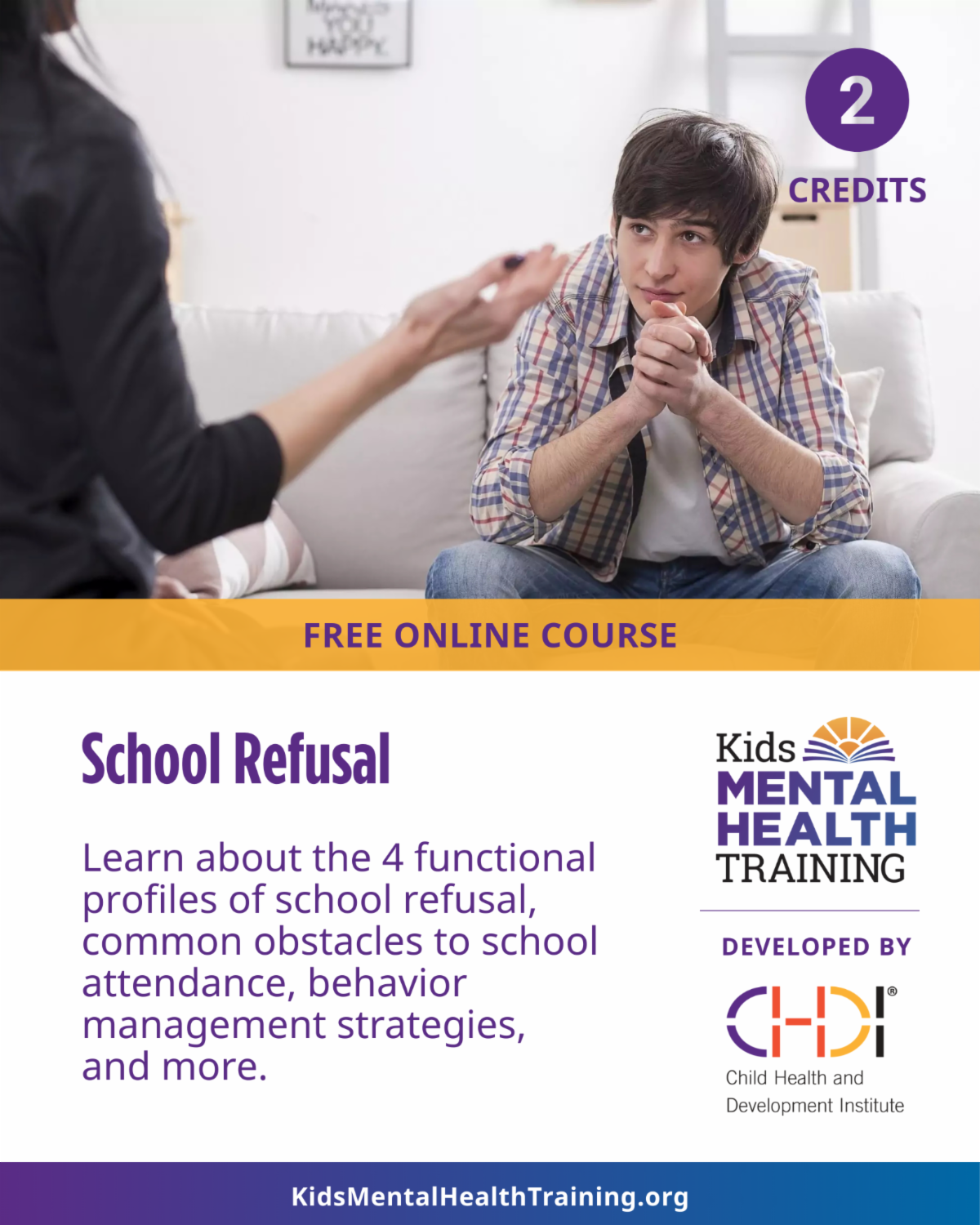 School Refusal Course from Kids Mental Health Training by CHDI