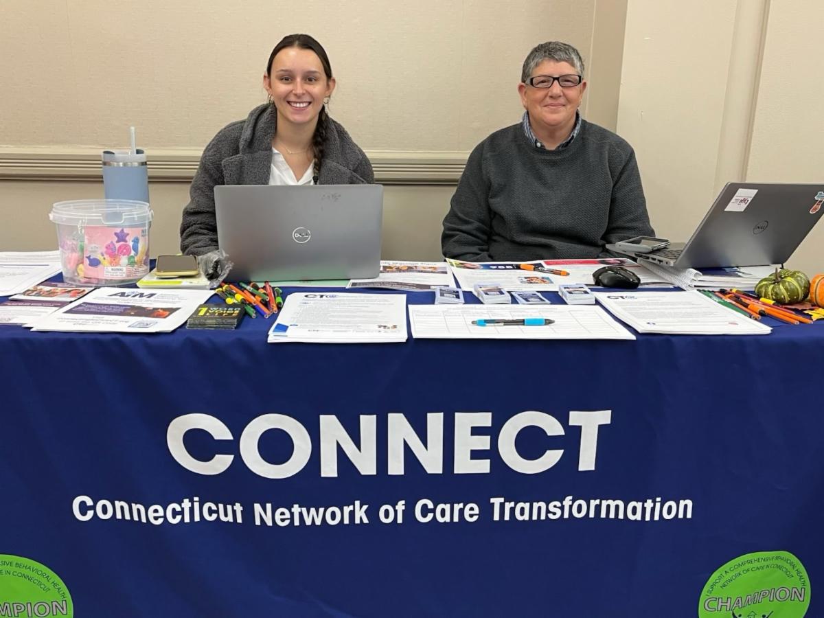 CHDI's Sarah White and Carelon's Jules Calabro at CASBHC Conference