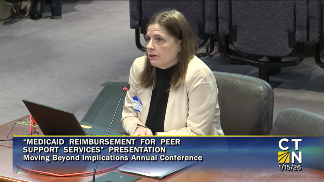 Aleece Kelly presenting at conference, as shown in screenshot from CT-N. Click to read more.