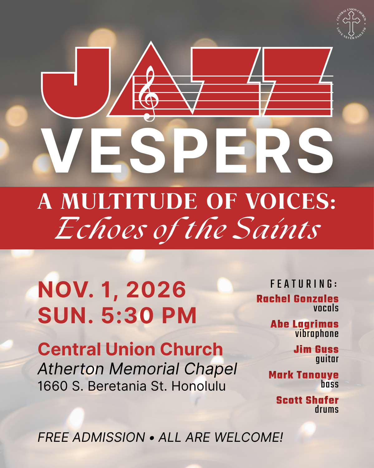Jazz Vespers on November 1