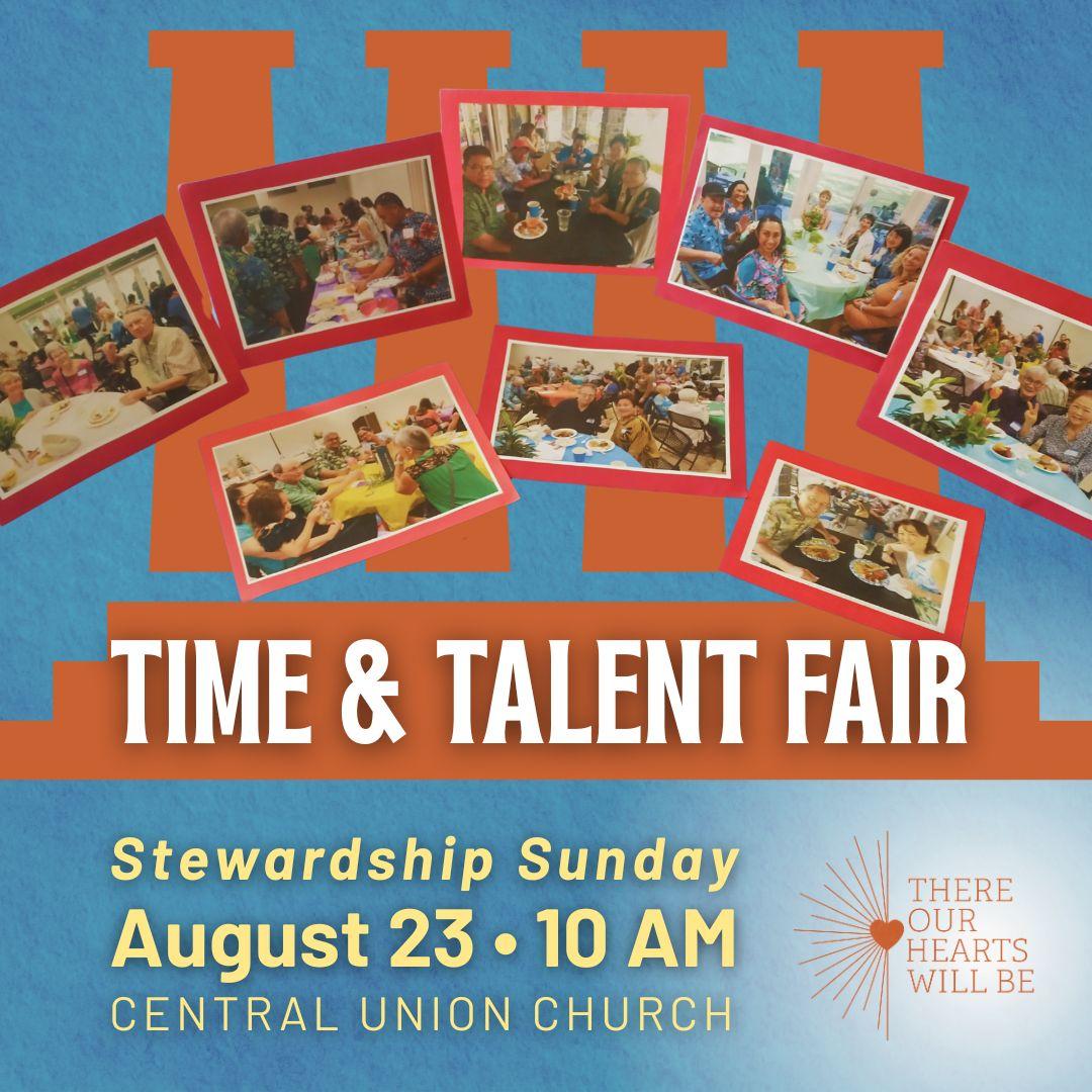 Time & Talent Fair on August 23, 2026, Stewardship Sunday