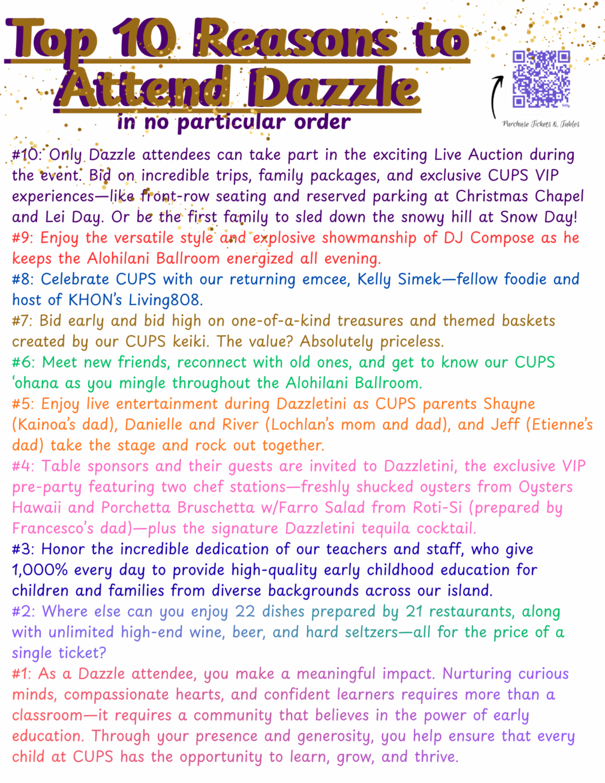 Top 10 reasons to attend Dazzle