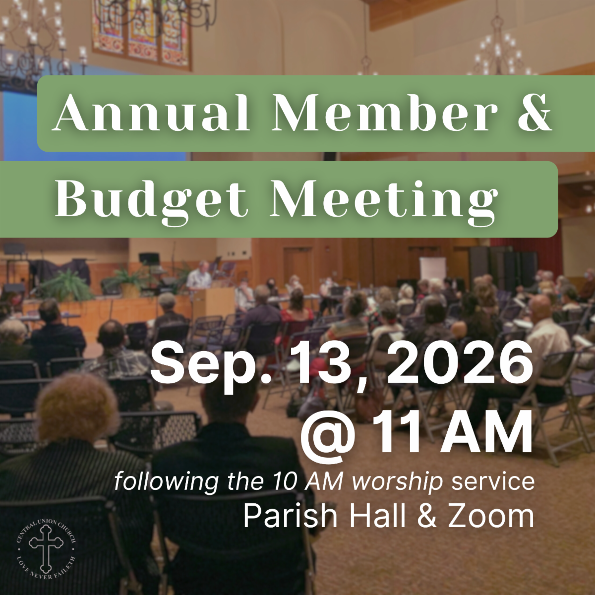 Annual Member & Budget Meeting - September 13