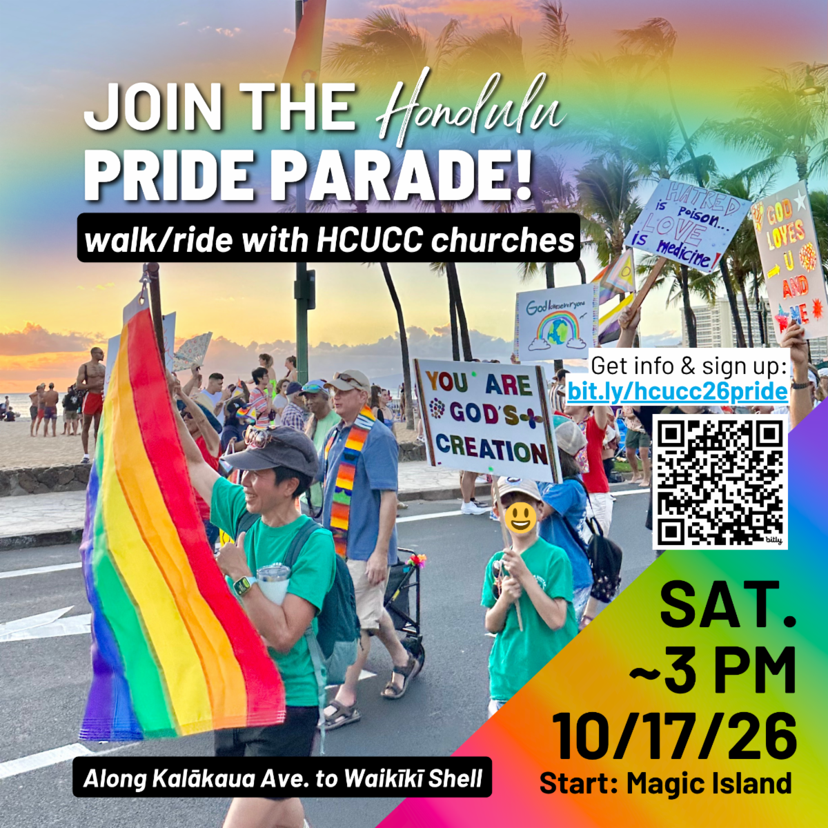 Honolulu Pride Parade with HCUCC churches
