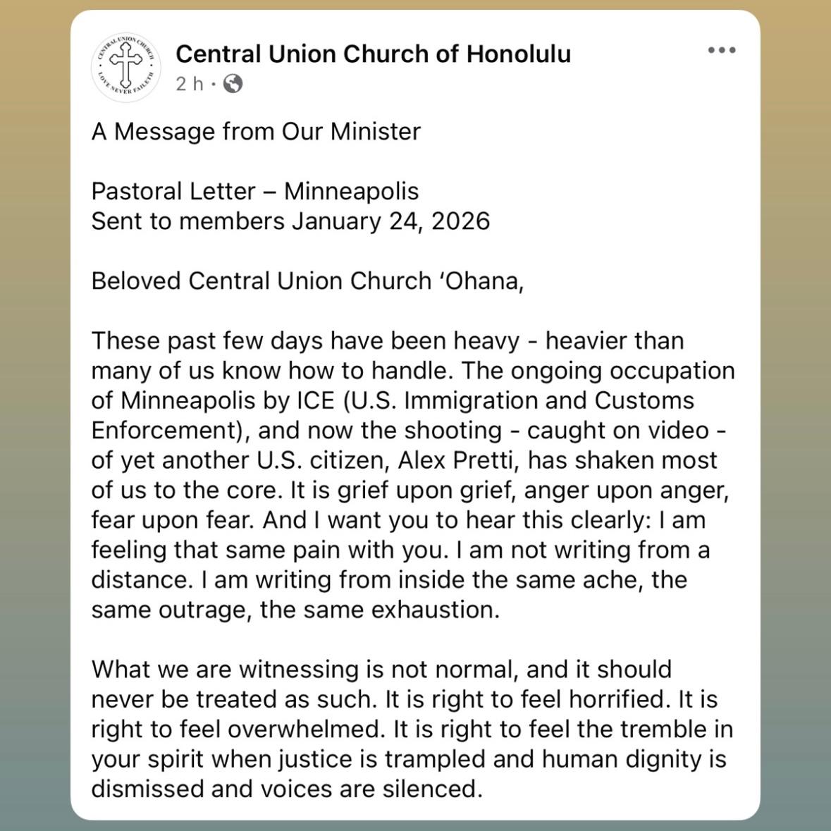 Excerpt of Pastoral Letter on Minneapolis