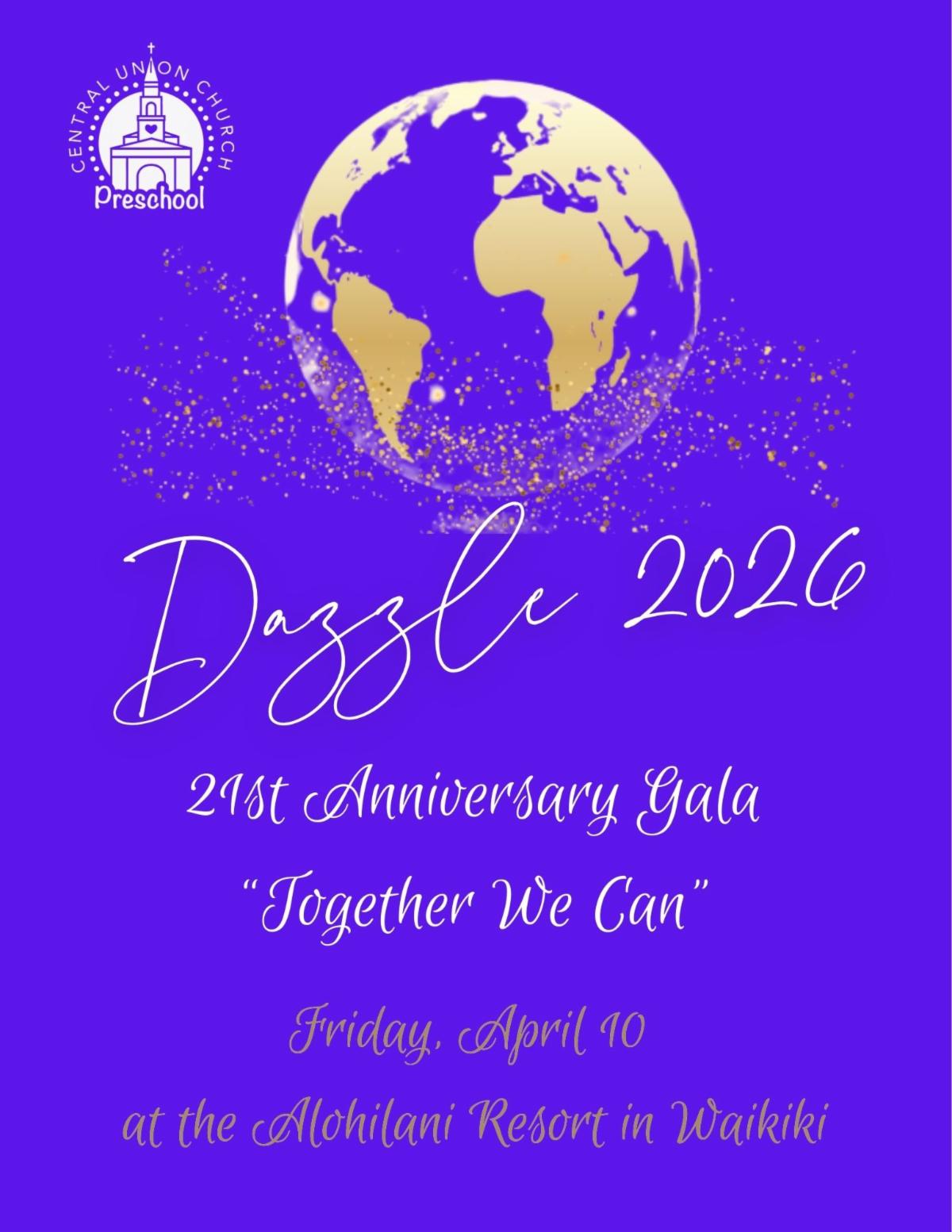 Dazzle 2026 21st anniversary gala on April 10, 2026 at Alohilani Resort in Waikiki