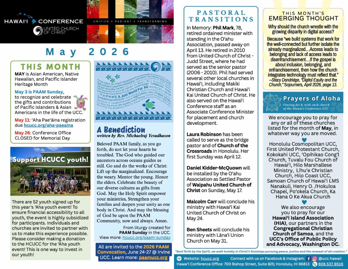 May 2026 HCUCC bulletin