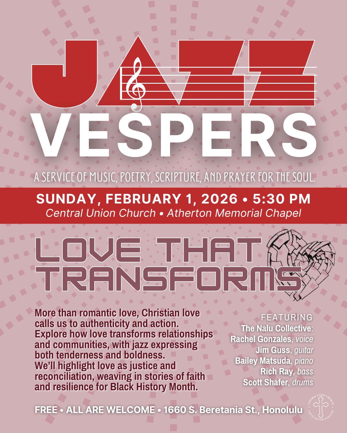 Jazz Vespers on February 1