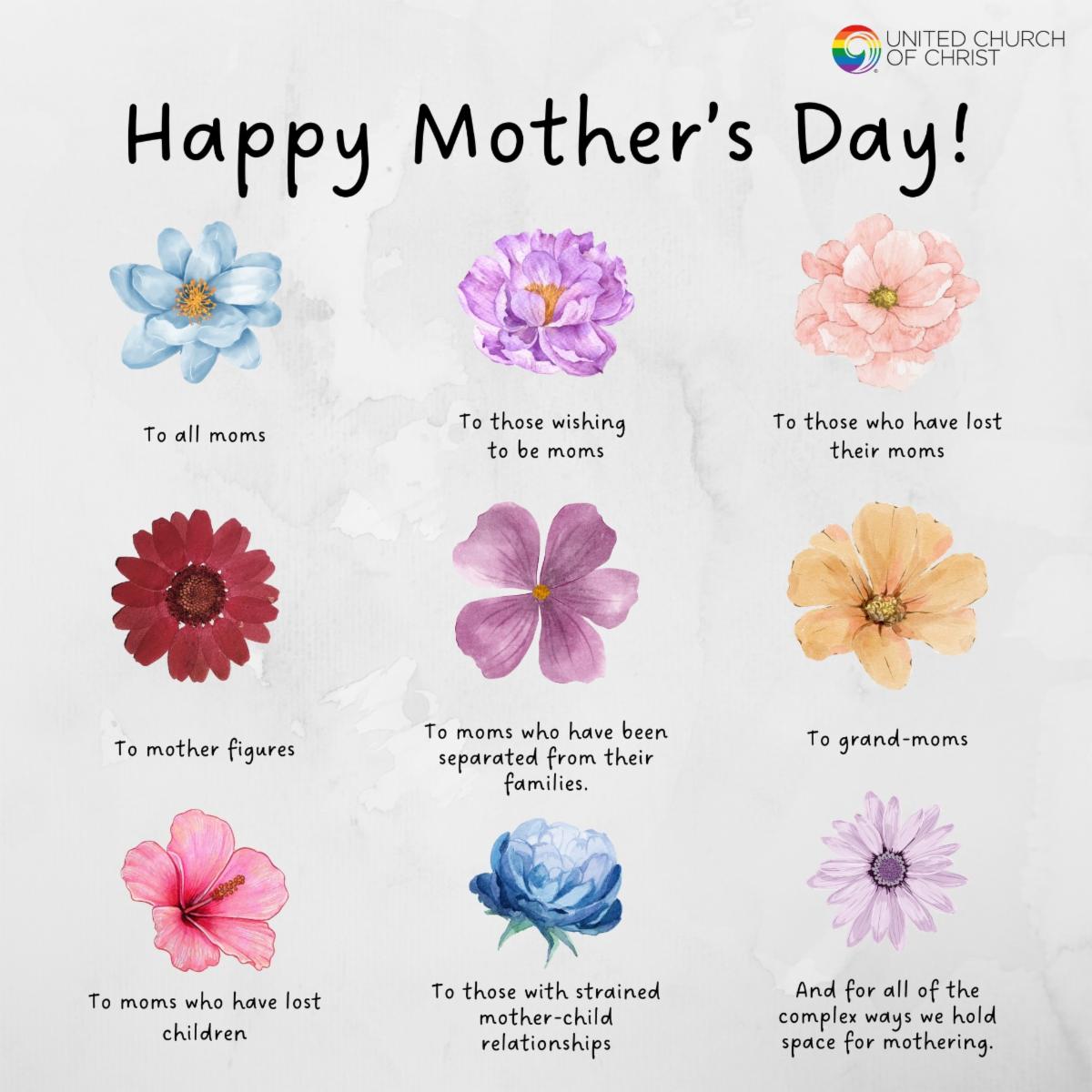 Happy Mother's Day! flower dedications from the UCC