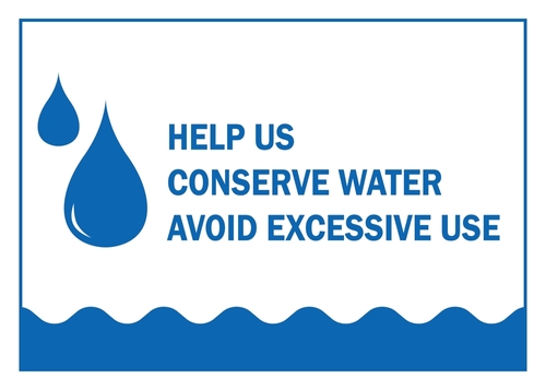 help us conserve water symbol save water sign warning campagne avoid ecessive use