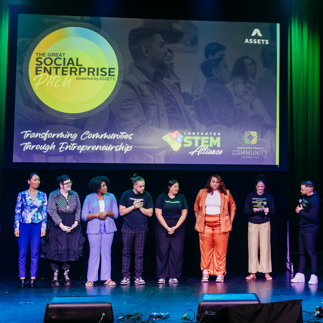 Right-to-Left: ASSETS CEO Jaime Arroyo, Director of Programs Lisa Weaver-Gonzales, Jakyra Simpson, Tabitha Benitez, Alex Colon, Brooklyn Smith-Jones, Kate Farbo, Lily Meng